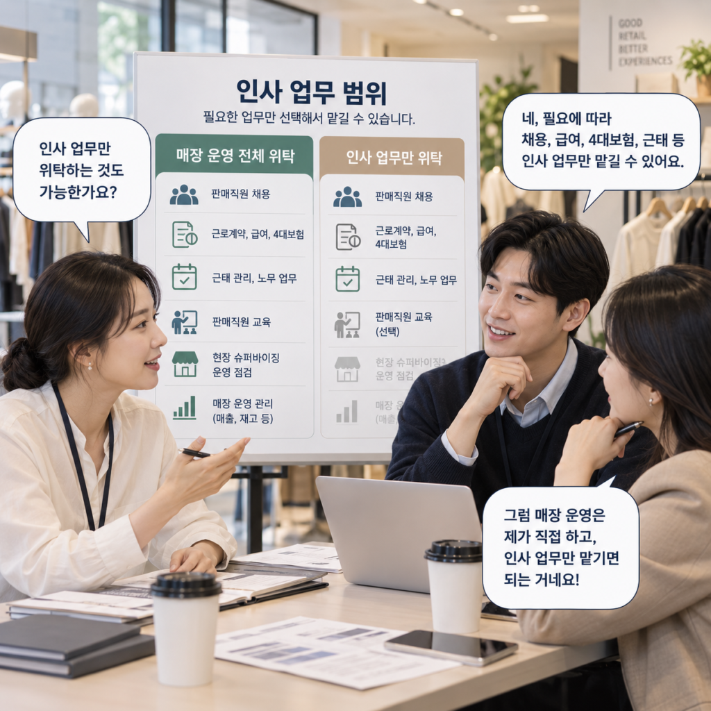 인사 업무 범위를 항목별로 검토하는 모습
